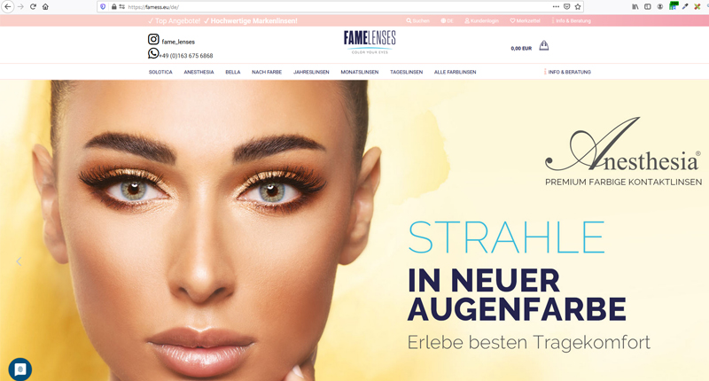 famelenses gambio shop