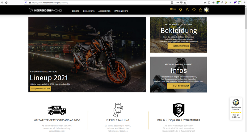 independentracing gambio shop